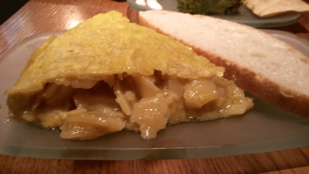 the tortilla de patata, a surprisingly delicious Spanish staple: potato and egg omelette